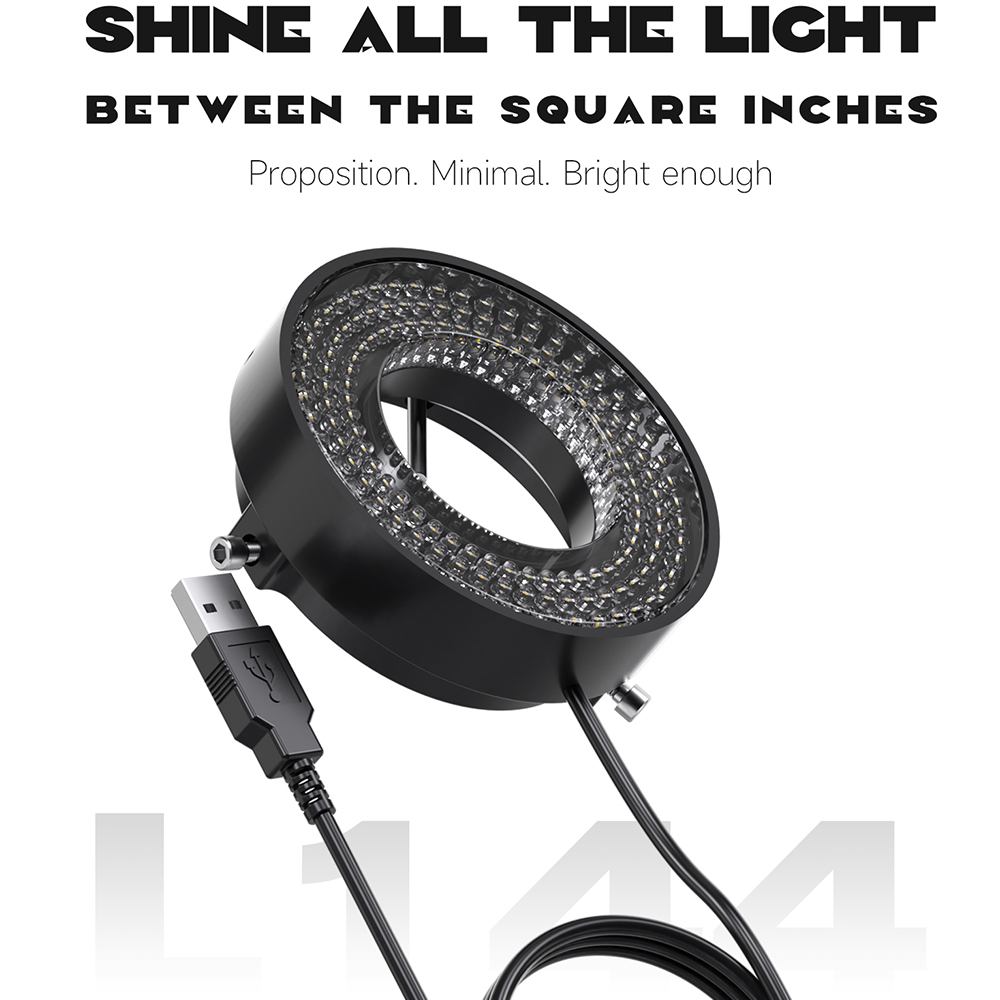 Photography Lighting Circle - مصباح حلقي LED للميكروسكوب طراز L144
