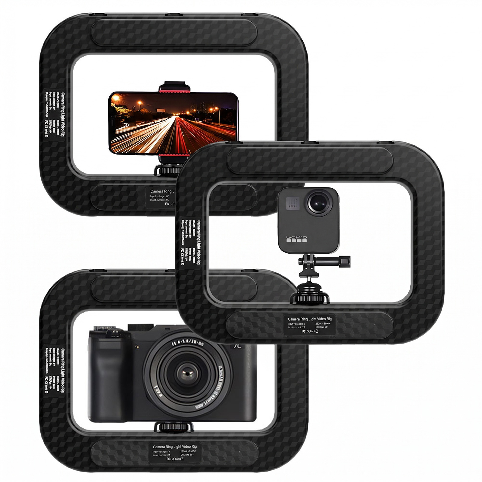 Photography Lighting Handheld - ضوء إضاءة محمول مربع الشكل متعدد