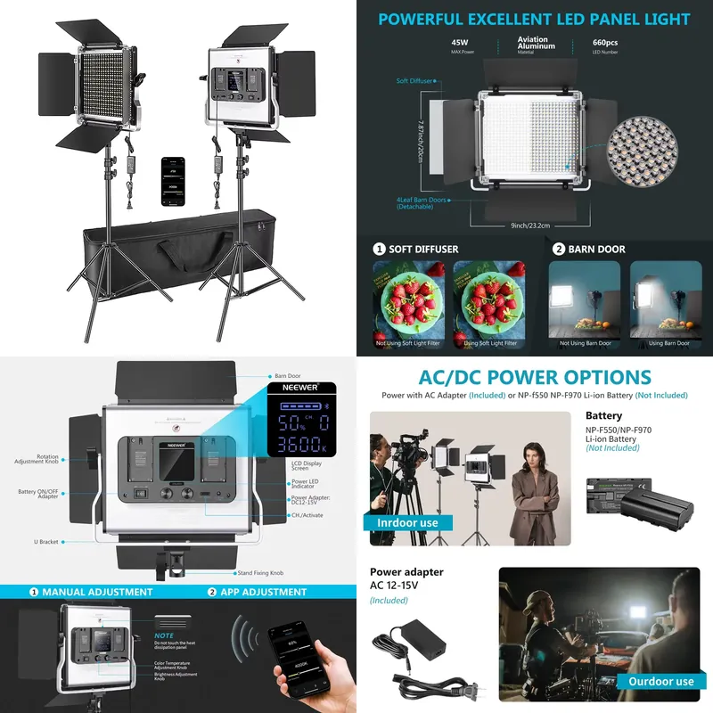Photography Lighting Kit Neewer - طقم إضاءة للتصوير الفوتوغرافي والفيديو 3200K-5600K