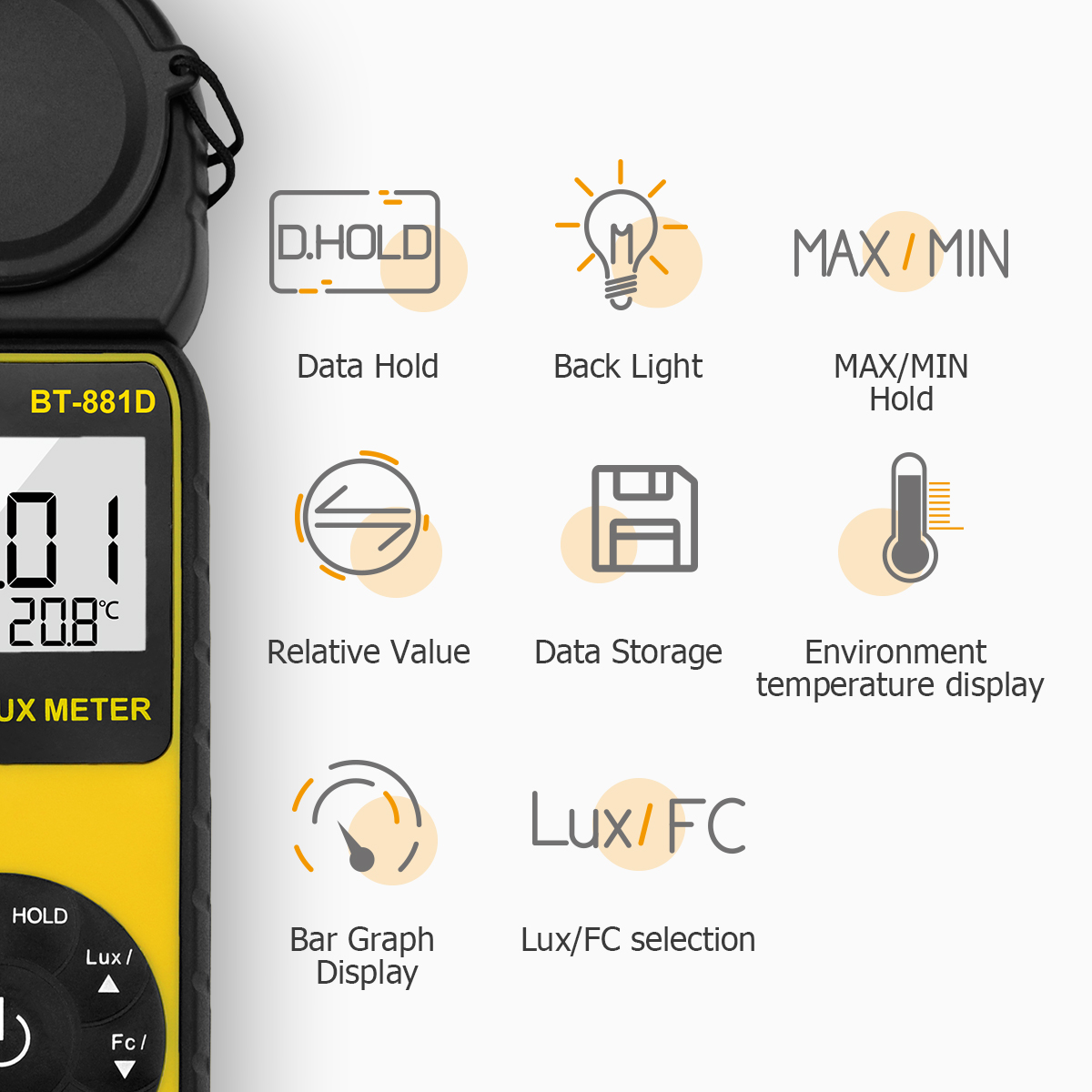 Photography Lighting Handheld - مقياس إضاءة رقمي محمول باليد بدقة