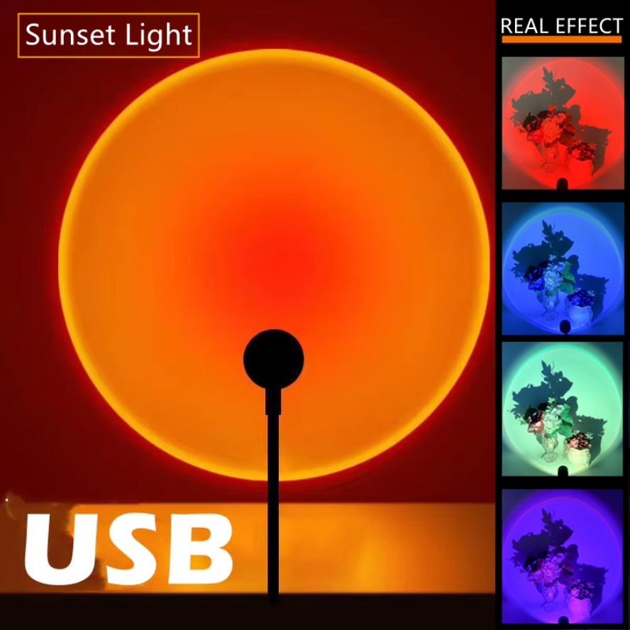 Photography Lighting Diy - مصباح غروب الشمس بمنفذ USB ملون