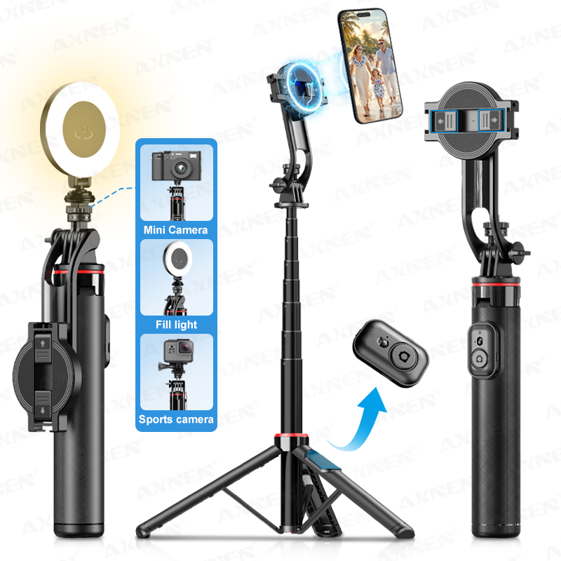 Photography Lighting Circle - عصا سيلفي مغناطيسية قابلة للتمديد AXNEN