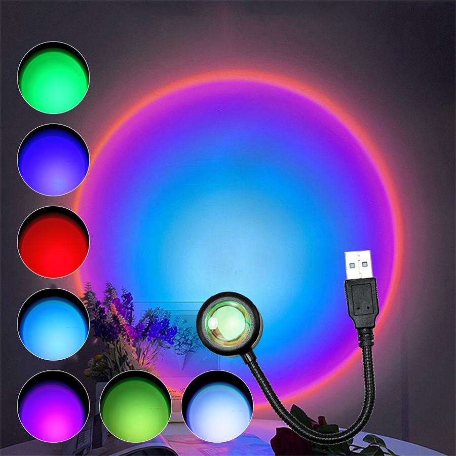 Photography Lighting Diy - مصباح LED صغير بتأثير غروب الشمس،
