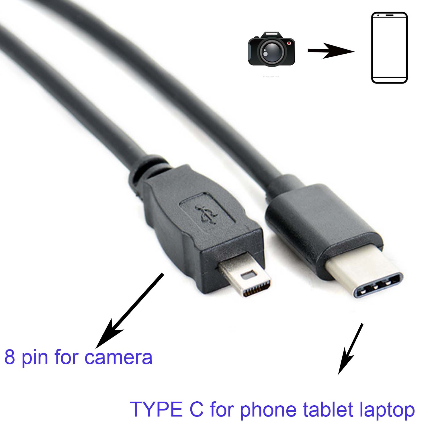 Nikon Camera D3500 - كابل TYPE C OTG لكاميرا Nikon