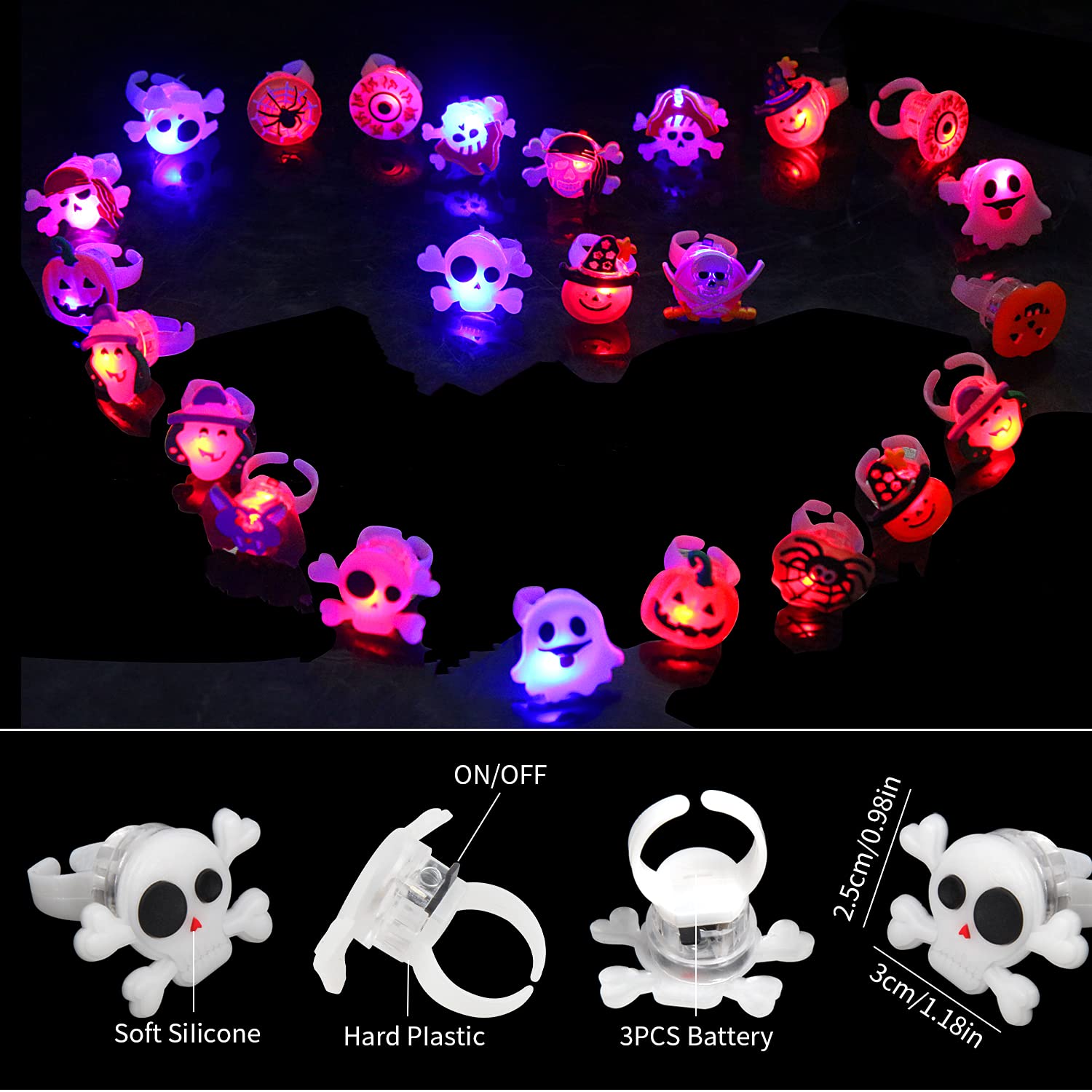 حلقات مضيئة للهالوين للأطفال،  - مراجعة Led Ring Light 18 وسعره