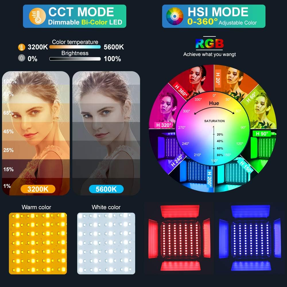 ضوء فيديو LED RGB مع تحكم عبر  - مراجعة Photography Lighting Rgb وسعره
