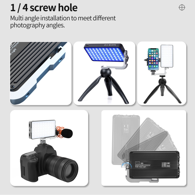 مصباح إضاءة RGB مسطح Pixel G3  - مراجعة Photography Lighting Rgb وسعره