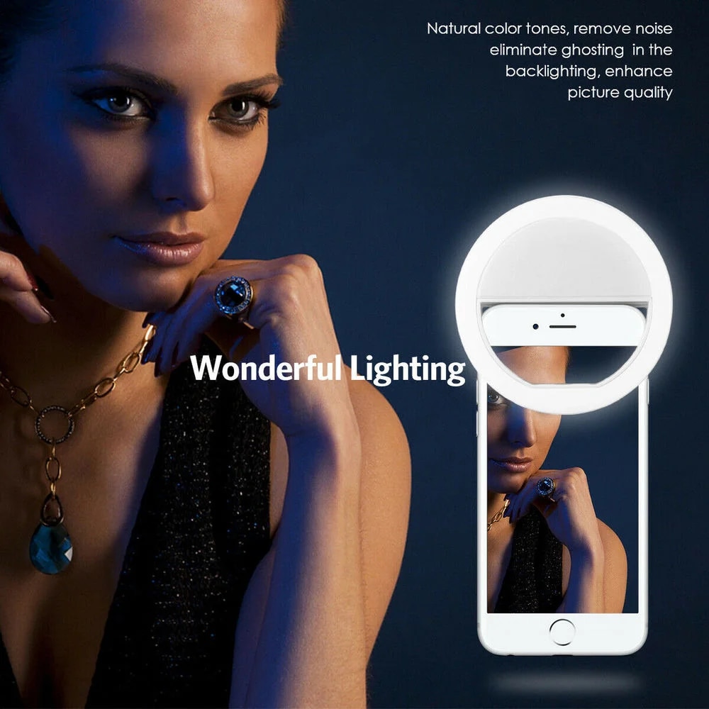 حلقة سيلفي ليد قابلة لإعادة ال - مراجعة Photography Lighting Spotlight وسعره
