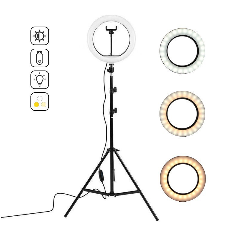 حلقة إضاءة سيلفي ليد ، مصباح ت - مراجعة Photography Lighting Circle وسعره