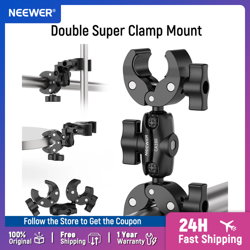 NEEWER حامل بمشبك مزدوج فائق م - مراجعة Photography Lighting Kit Neewer وسعره