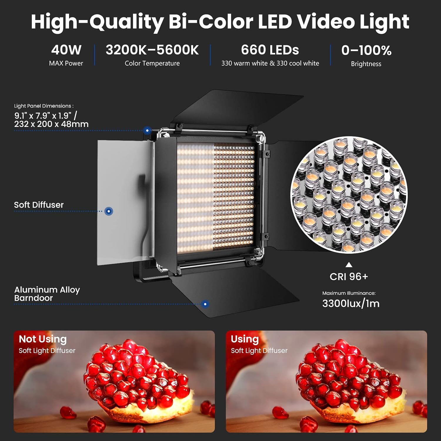 نيور - طقم إضاءة فيديو LED 660 - مراجعة Photography Lighting Kit Neewer وسعره