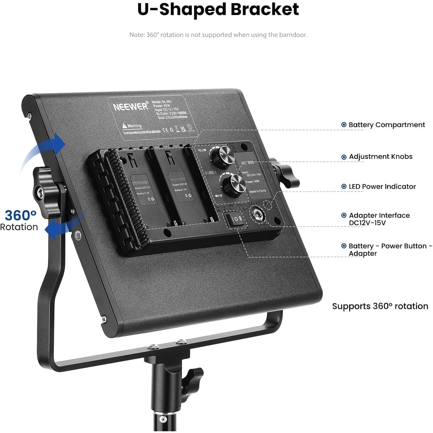 نيور - طقم إضاءة فيديو LED 660 - مراجعة Photography Lighting Kit Neewer وسعره