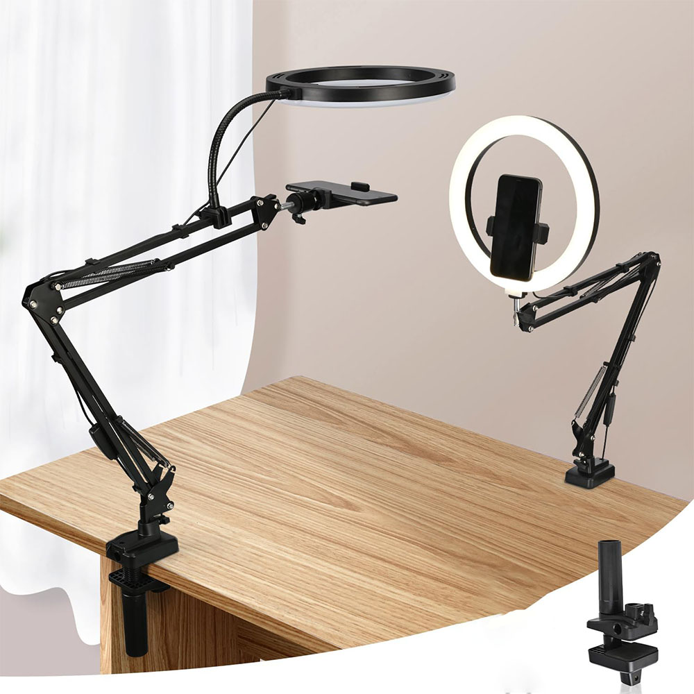 ضوء حلقة مع حامل وحامل هاتف، ض - مراجعة Photography Lighting Circle وسعره