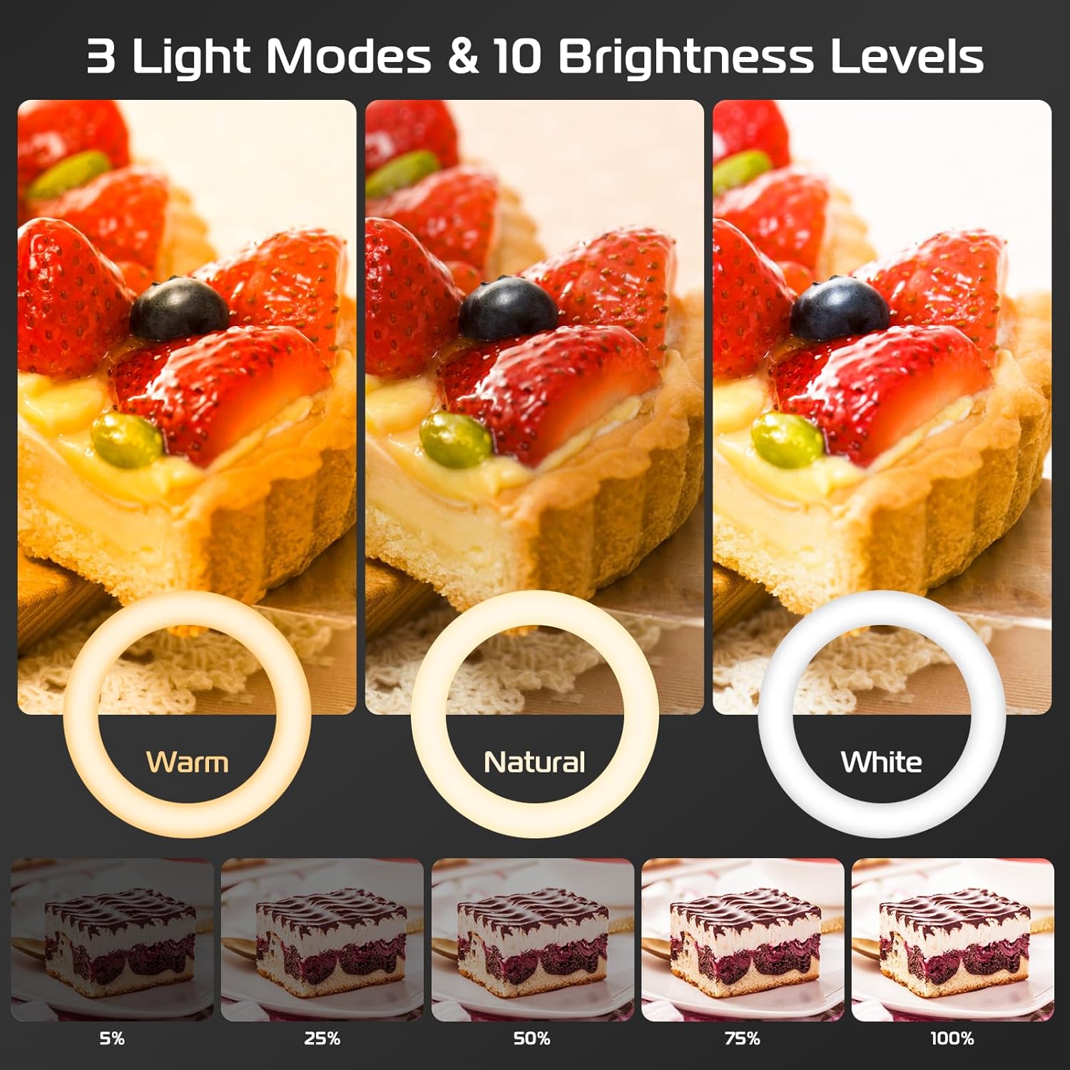 ضوء حلقة مع حامل وحامل هاتف، ض - مراجعة Photography Lighting Circle وسعره