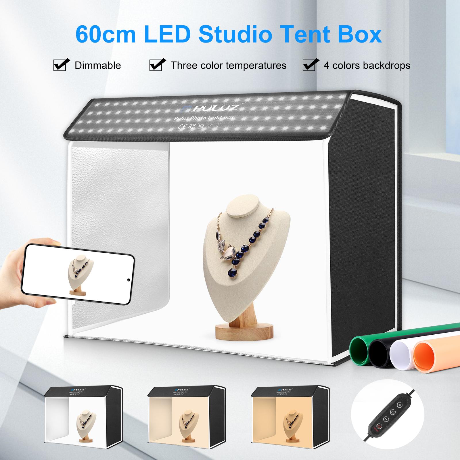 PULUZ 60x40 سنتيمتر استوديو ال - مراجعة Photography Lighting Kit With Backdrop وسعره