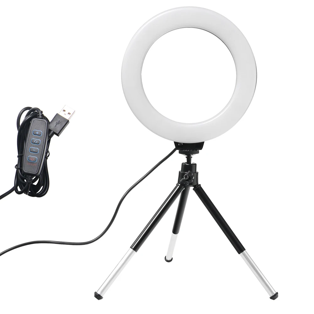 مصباح حلقي صغير للسيلفي مقاس 6 - مراجعة Photography Lighting Circle وسعره