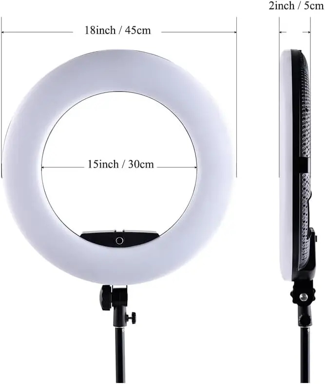 مصباح حلقي FD480 مقاس 18 بوصة  - مراجعة Led Ring Light 18 وسعره